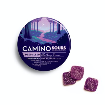 Camino Sours 10mg THC: 10mg CBN: 10mg CBD Blackberry Dream “Deep Sleep” Gummies